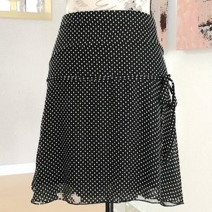 Torrid Blue White Polka‎ Dot Skater Skirt w Hip Tie Detail GUC sz 1 14 16 1X